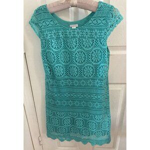 Xhiliration Sleeveless Mini Dress Coquette Green Small Petite Form Fitting Sexy